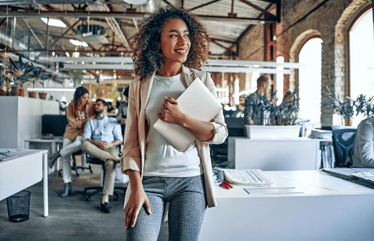 woman standing in an office